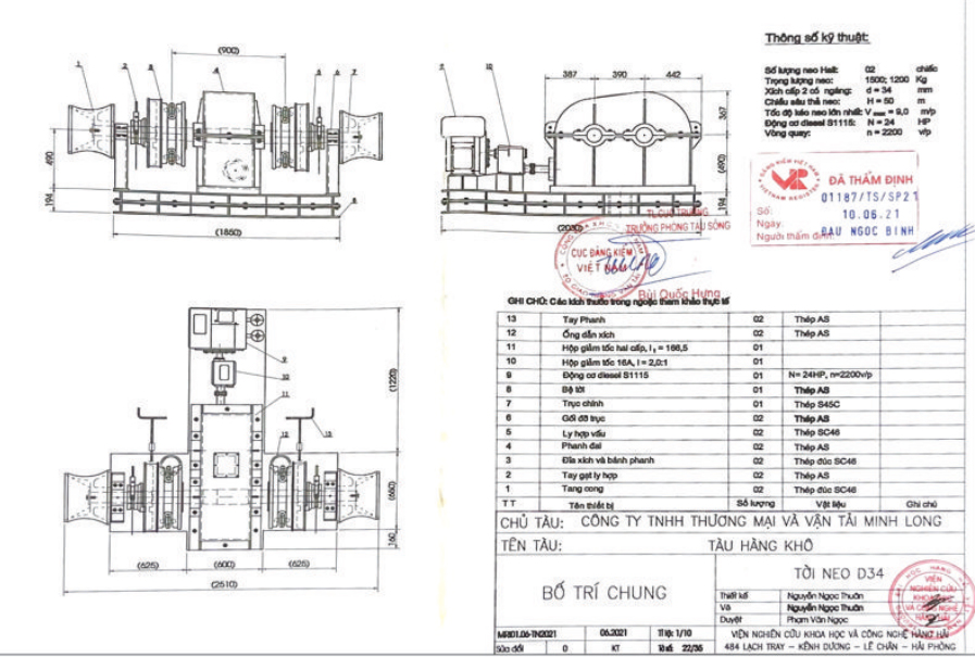 tời neo đầu nổ hộp số